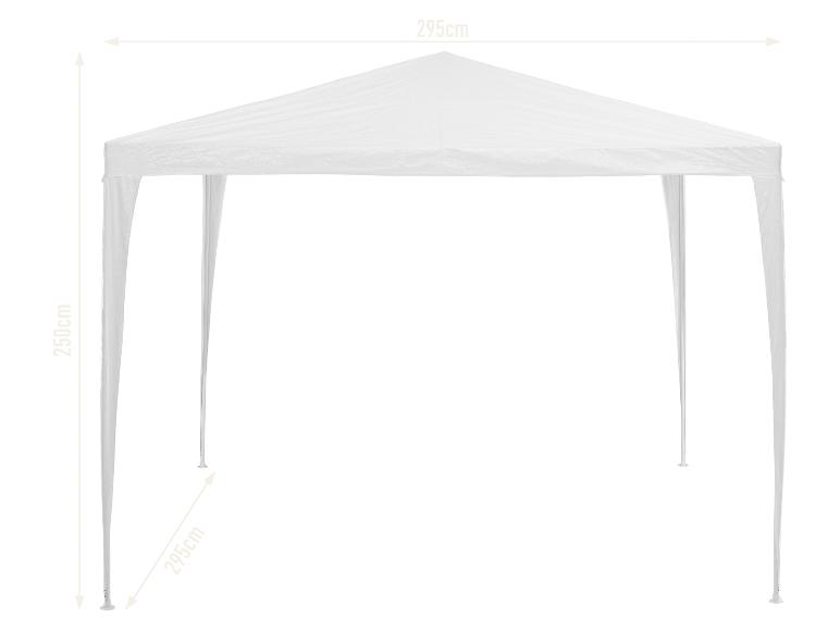 Wit tuinpaviljoen met afmetingen 295x295x250 cm