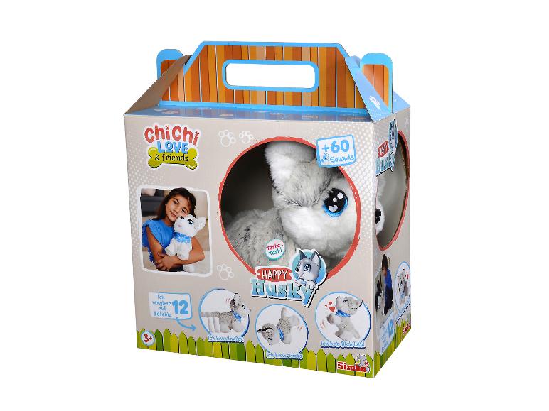 Simba Chichi Love Happy Husky interactief knuffeldier in doos.