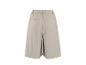 Beige dames culottebroek met elastische tailleband en zakken, achteraanzicht.
