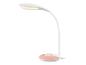 Witte en roze LED bureaulamp; modern design.