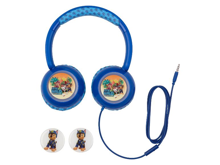 Paw Patrol blauwe hoofdtelefoon, met kabel en oordopjes.