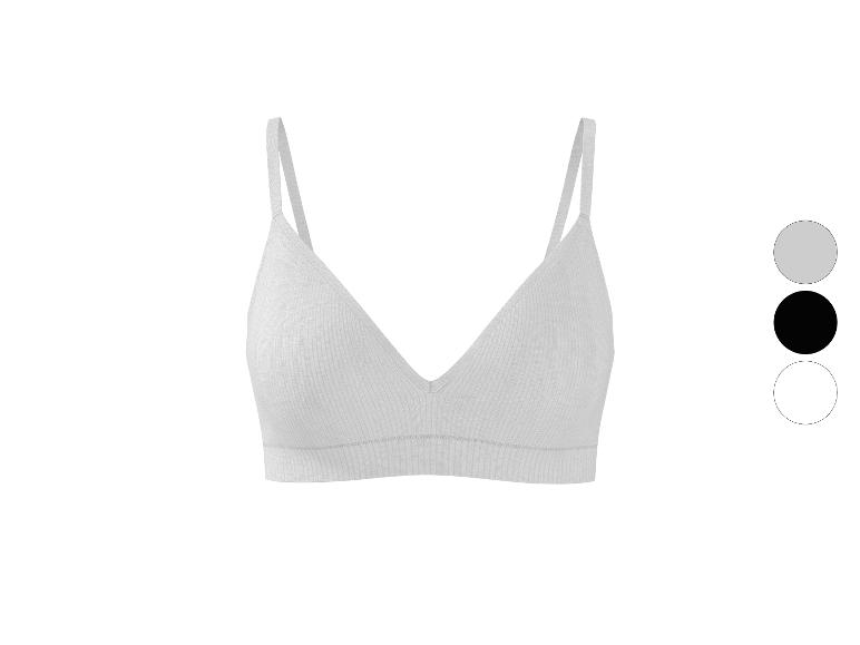 Witte geribbelde bralette met dunne bandjes en drie kleuropties.