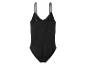 Zwarte corrigerende bodysuit met dunne bandjes en bilvullingen.