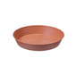 Een terracotta onderzetter voor plantenpotten.