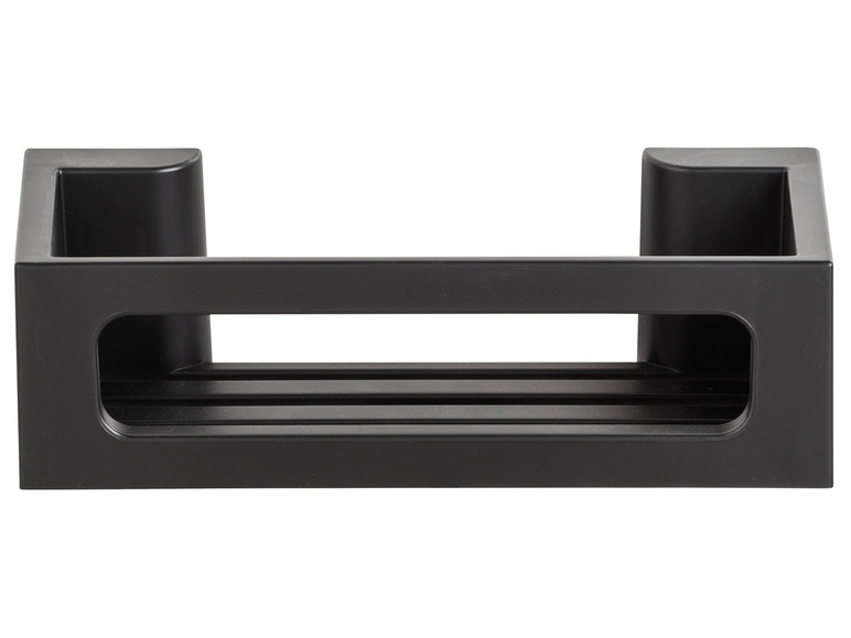 Zwarte badkamerrek met twee planken.