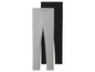 Twee paar leggings in grijs en zwart.
