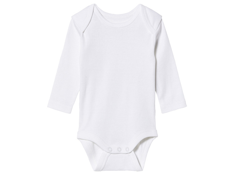 Witte baby romper met lange mouwen