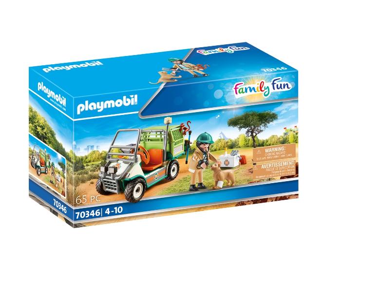 Playmobil Family Fun set met dierenarts, hond en voertuig.