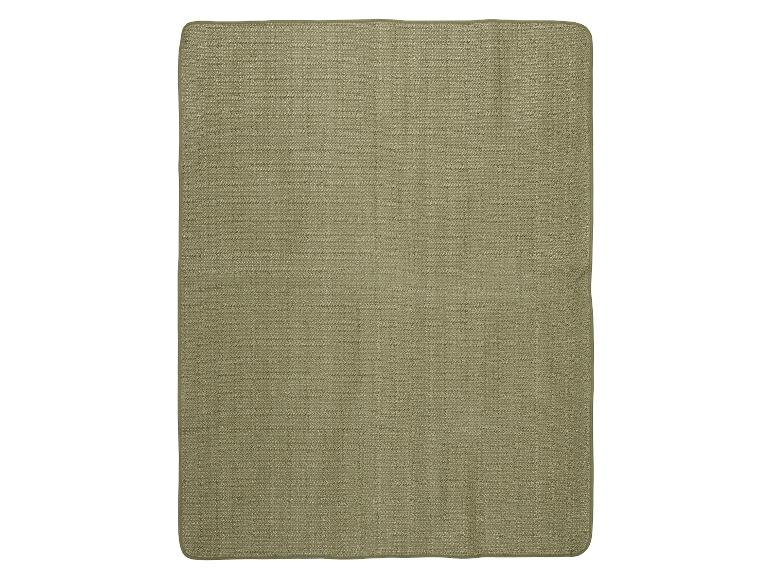 Olijfgroene rechthoekige badmat met een gestructureerd oppervlak