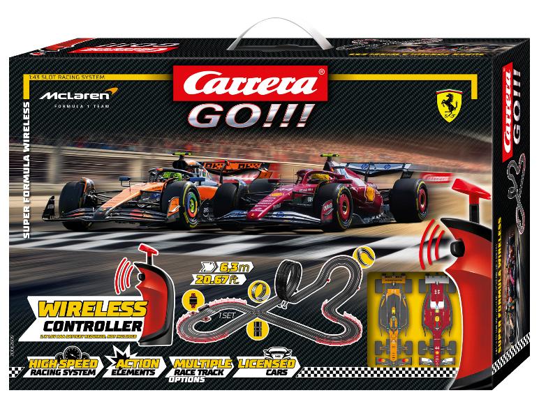 Carrera GO!!! Super Formula Wireless racebaan met draadloze controllers en auto's.