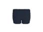 Donkerblauwe herenboxershort met witte tailleband, achteraanzicht.