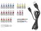 Assortiment schroevendraaierbits (Phillips, Pozidriv, Torx, plat) en een USB-A naar USB-C kabel.