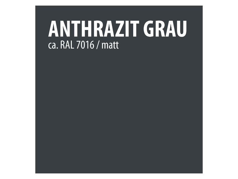 RAL 7016 Anthrazit Grau, matte afwerking.