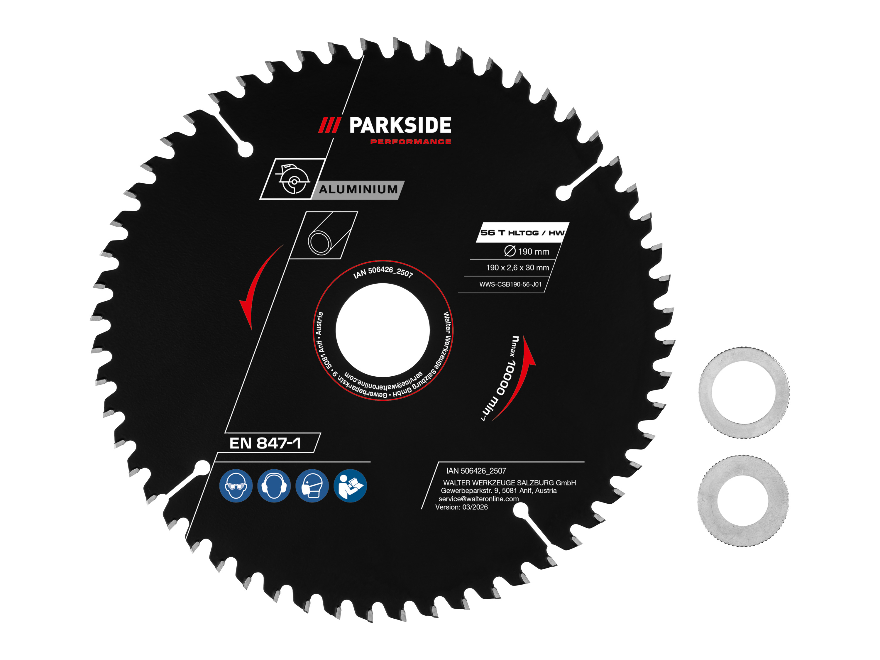 PARKSIDE PERFORMANCE Cirkelzaagblad 190 mm (Aluminium 56 tanden)
