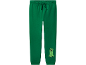 Groene kinder joggingbroek met elastische tailleband en monsterprint