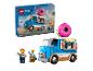 Een Lego City 60452 Donut Truck set, met de doos en het geassembleerde model.