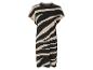 Kort mouw midi jurk met zebraprint in zwart en beige.