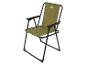 Groene opvouwbare campingstoel met zwart metalen frame