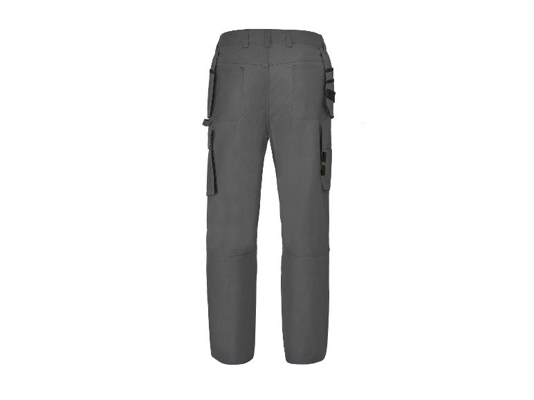 Grijze werkbroek met zijzakken en riemlussen