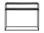 Zwarte metalen consoletafel met twee planken.