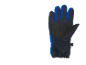Blauwe en zwarte skihandschoen met getextureerde handpalm.
