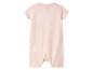 Lichtroze baby romper met korte mouwen.