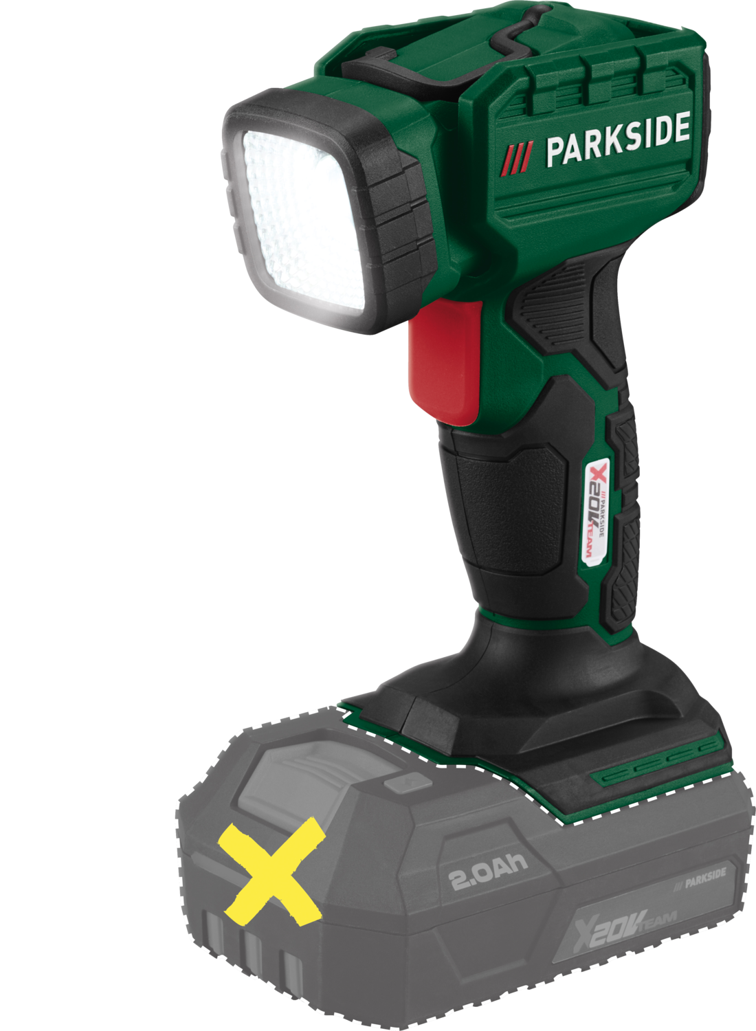 PARKSIDE Accu-LED-handlamp 20 V, zonder accu en lader (20V PLHLA 20 Li A1)