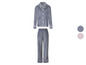 Een grijs pyjama-set met lange mouwen.
