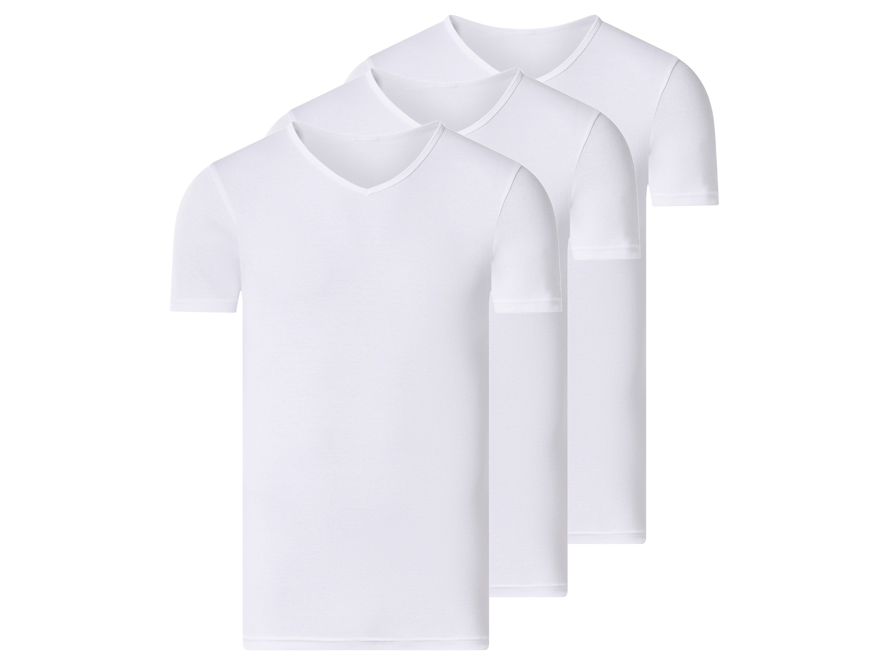 esmara Men Set van 3 heren T-shirts (V-hals, Wit, XL)