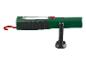 Groene Parkside werklamp met rode haak en zwarte magnetische basis.