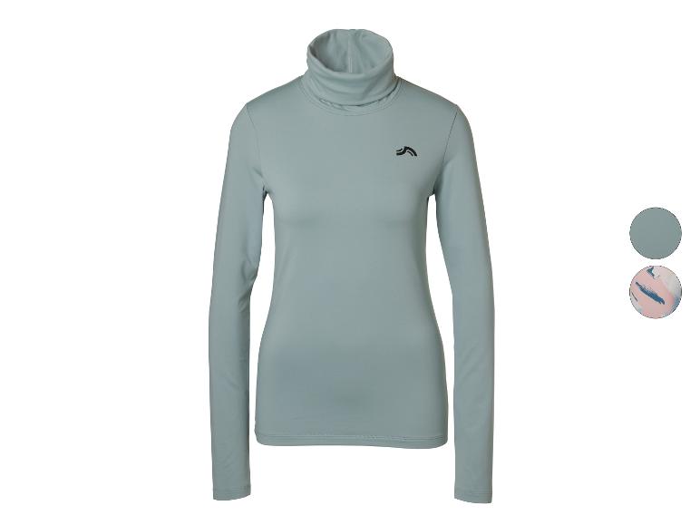 CRIVIT dames functioneel shirt met lange mouwen, lichtblauw met zwart logo.