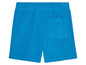 Blauwe badshorts van badstof met een zakje.