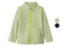 Groen fleecejack met rits en twee kleuropties.