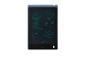 Blauw LCD-schrijftablet met kindertekeningen van zon, bloem, vlinder en letters.