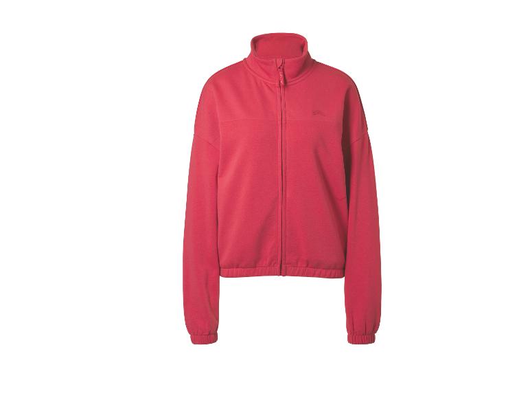 Rood sweatshirt met rits, opstaande kraag en geribde manchetten en zoom.