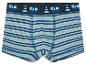 Jongens onderbroeken, blauw-grijs gestreept, met voertuigprint.