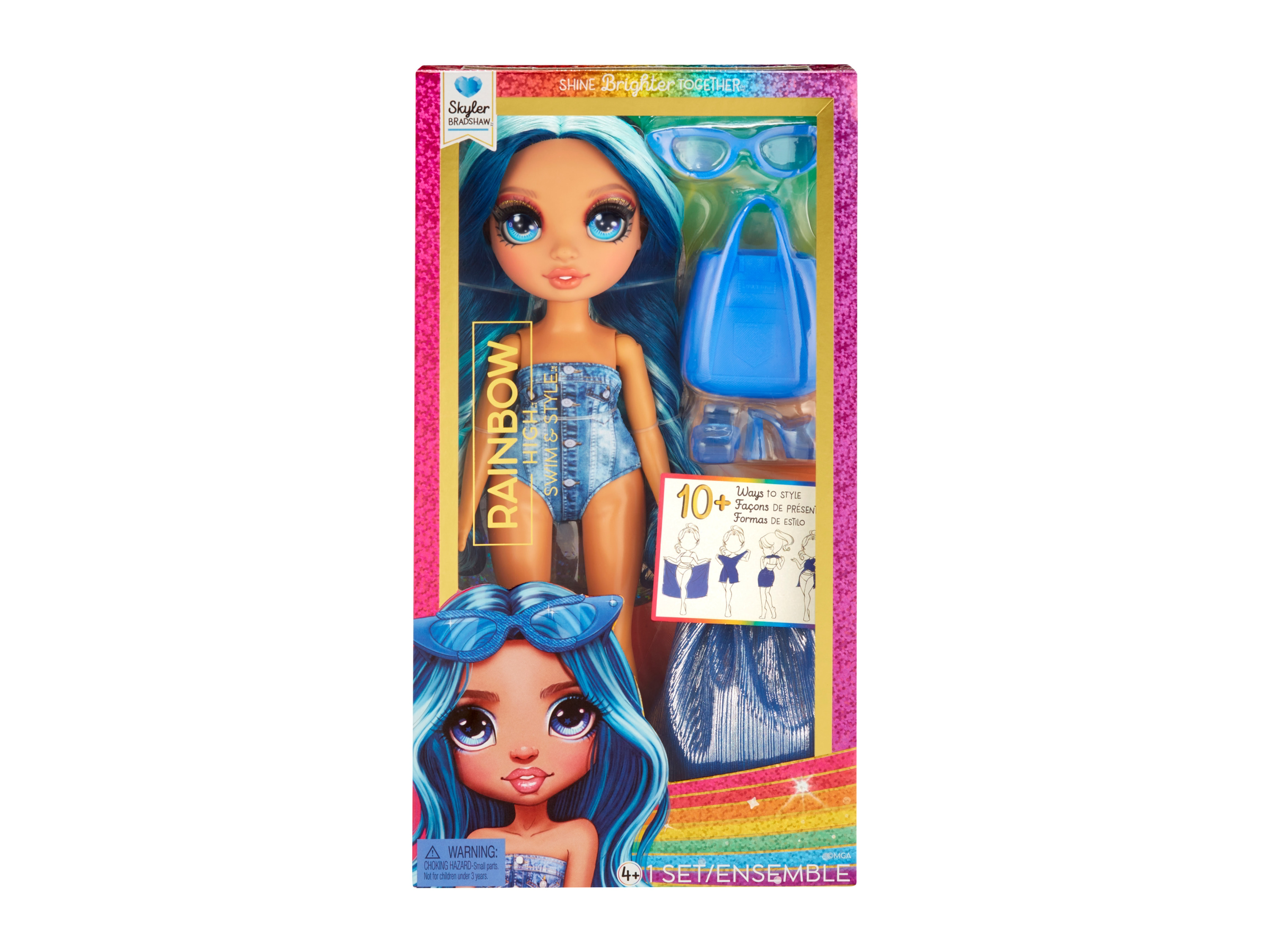 RAINBOW HIGH Bademodepoppen Swim and Style met accessoires (blauw)