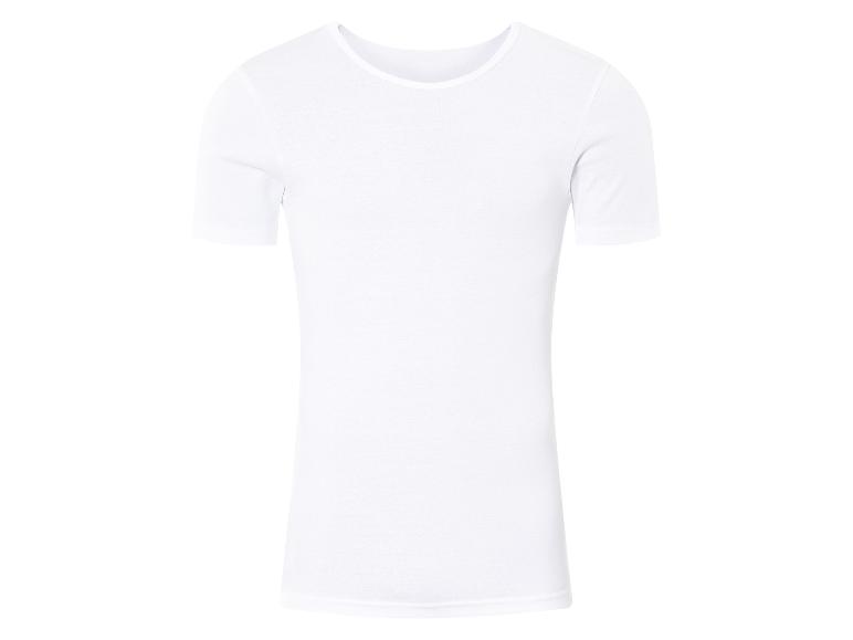Wit T-shirt met korte mouwen.