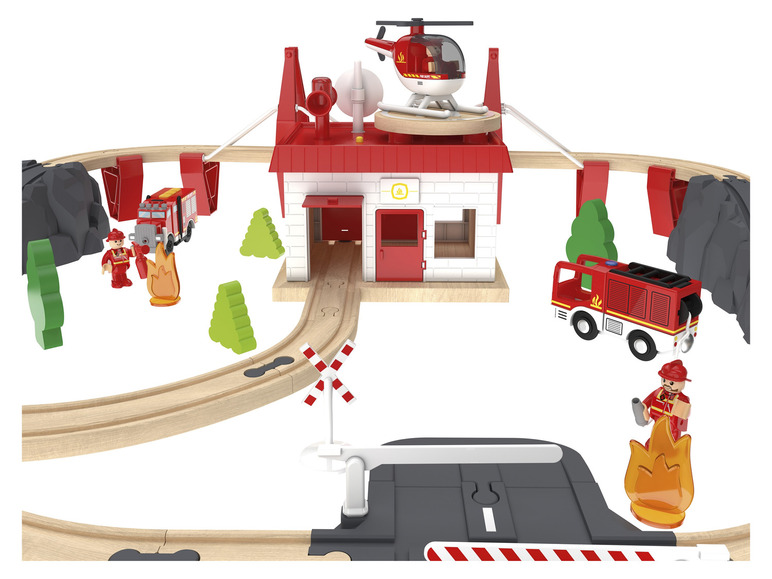 Ga naar volledige schermweergave: Playtive Houten spoorweg boerderij of brandweerwagen - afbeelding 5