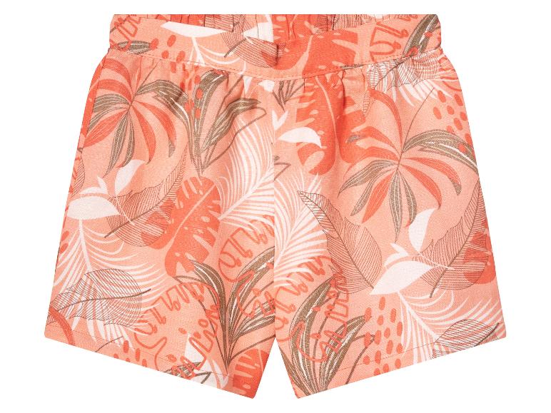 Kinder shorts, koraal tropical print.