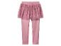 Roze legging met aangehechte glinsterende tule rok met bloemvormige pailletten.