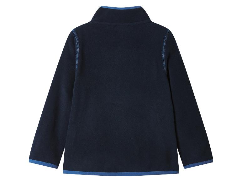 Donkerblauwe fleecejas met rits en blauwe details