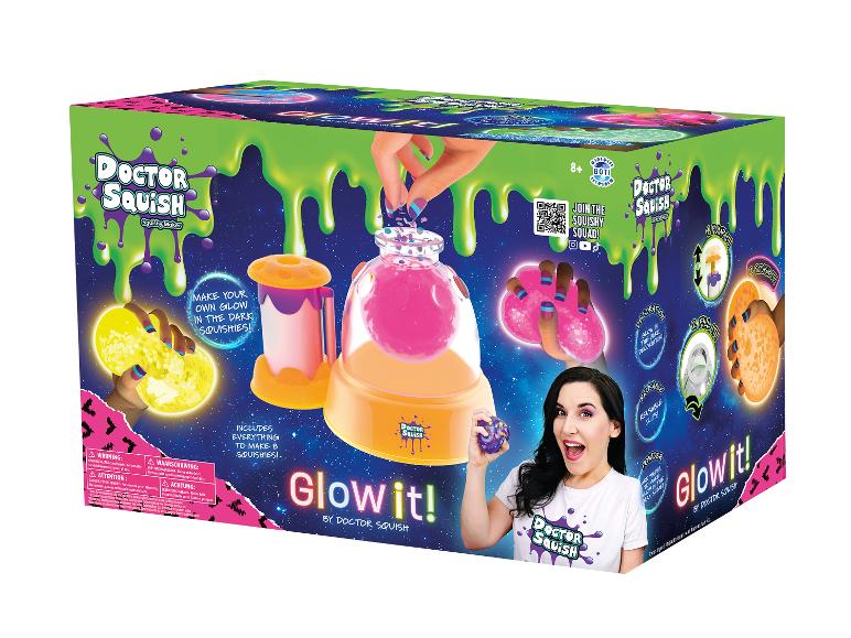 Doctor Squish Glow It! set om glow-in-the-dark squishies te maken.