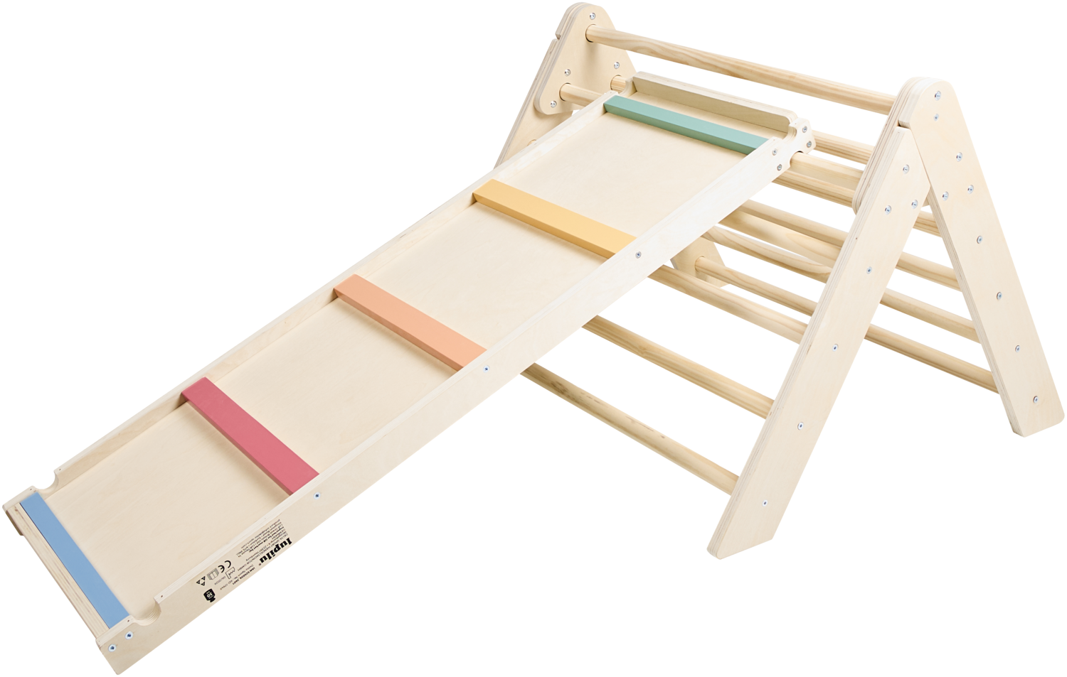 LUPILU Houten klimrek en 2-in-1 glijbaan