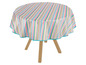 Ronde tafel met gestreept tafelkleed