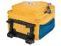Kinder trolley rugzak, geel en blauw, leeuwenprint.