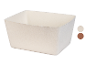 Rechthoekige beige vilten opbergmand met kleuropties.