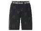 Zwarte heren nachtkleding shorts met herhalend logopatroon en merk tailleband.