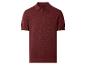 Heren gebreid poloshirt met korte mouwen in bordeauxrood.