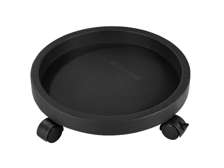 Parkside zwarte rolonderstel voor bloempotten.